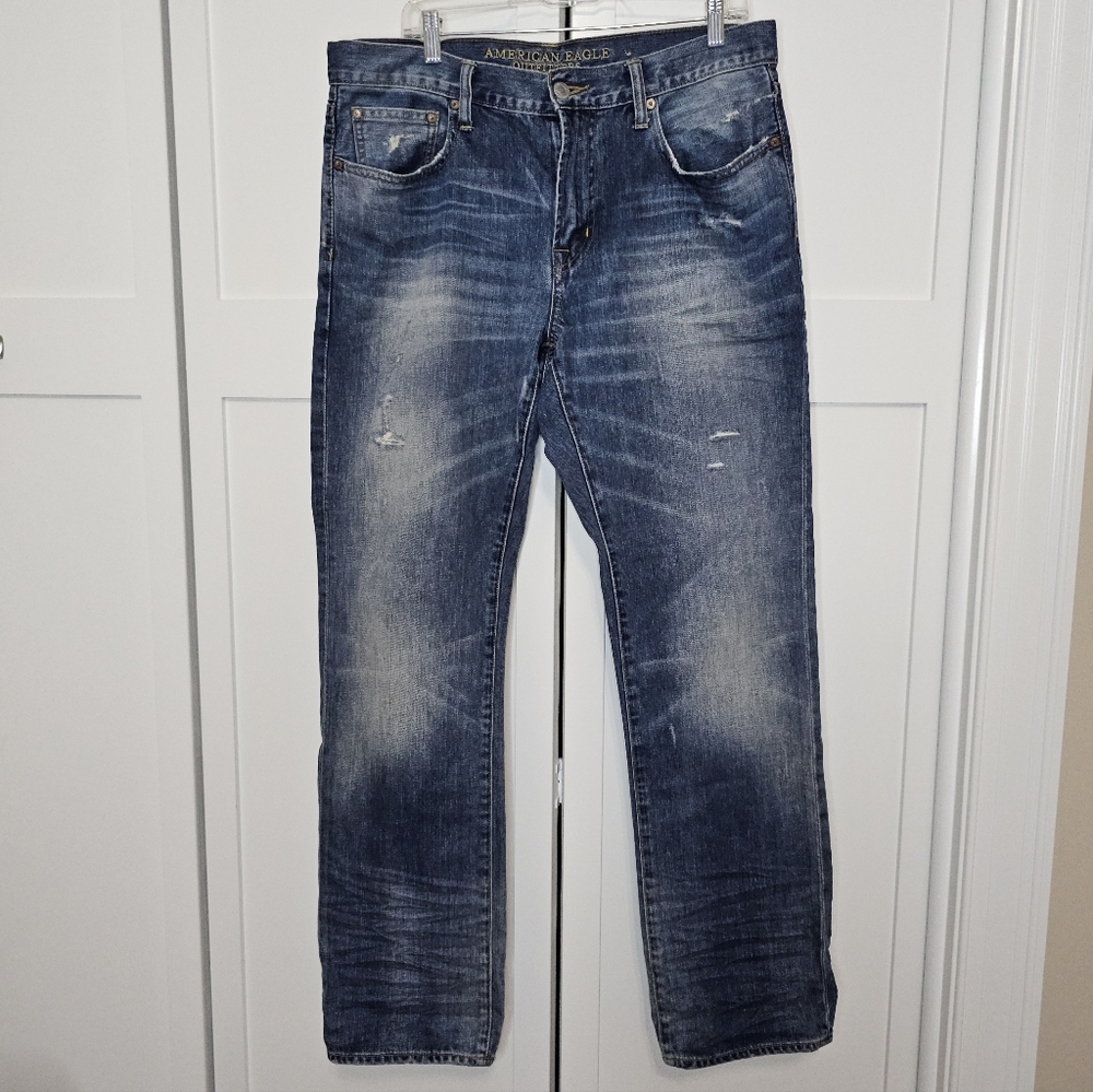 American Eagle Outfitters Men's 34x34 Straight Leg Blue Jeans